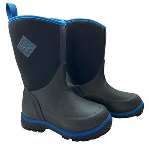 Muck Boot Unisex-Child Black/Blue Kids Element Boots - Size C10